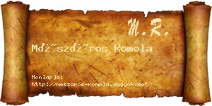 Mészáros Romola névjegykártya